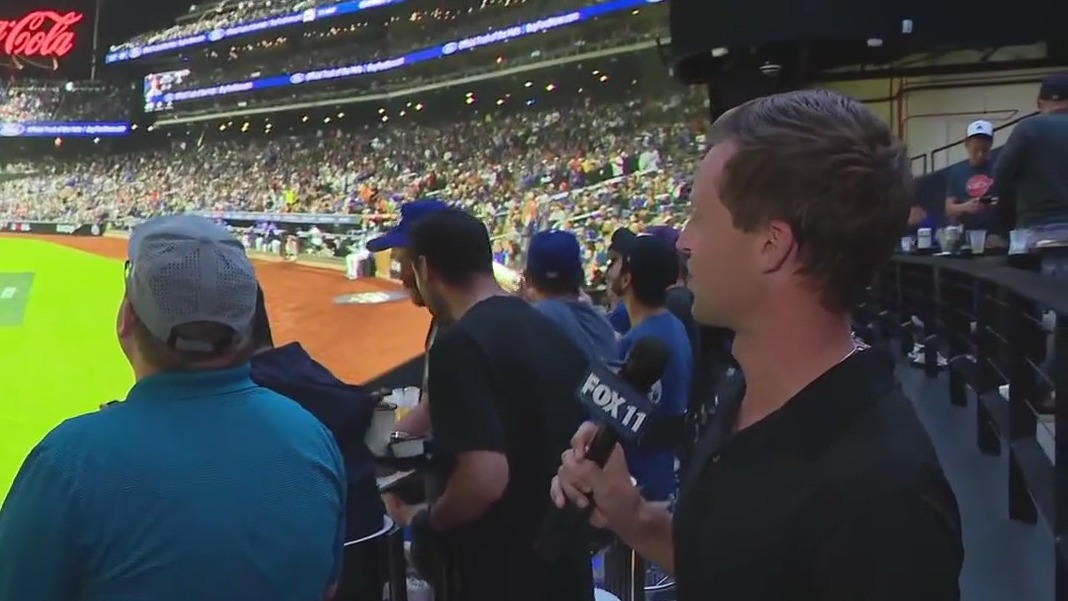 Dodgers hit HR during FOX 11 live shot