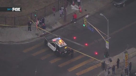 Search for man with gun, LAPD officer hurt