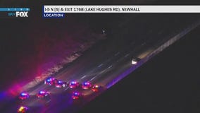 Woman in custody after pursuit in northern LA County