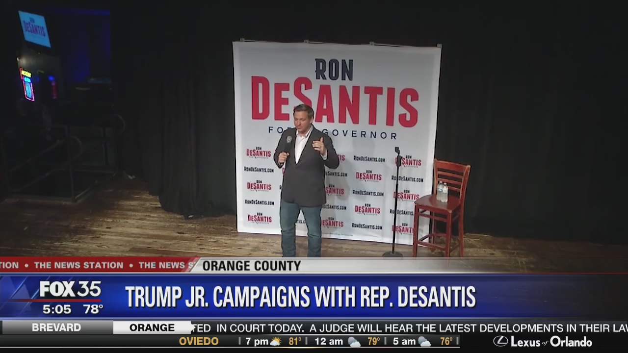 Trump Jr campaigns for Ron DeSantis