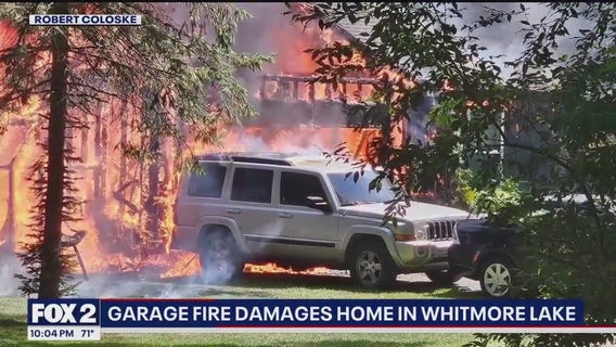 None injured in Whitmore Lake garage fire