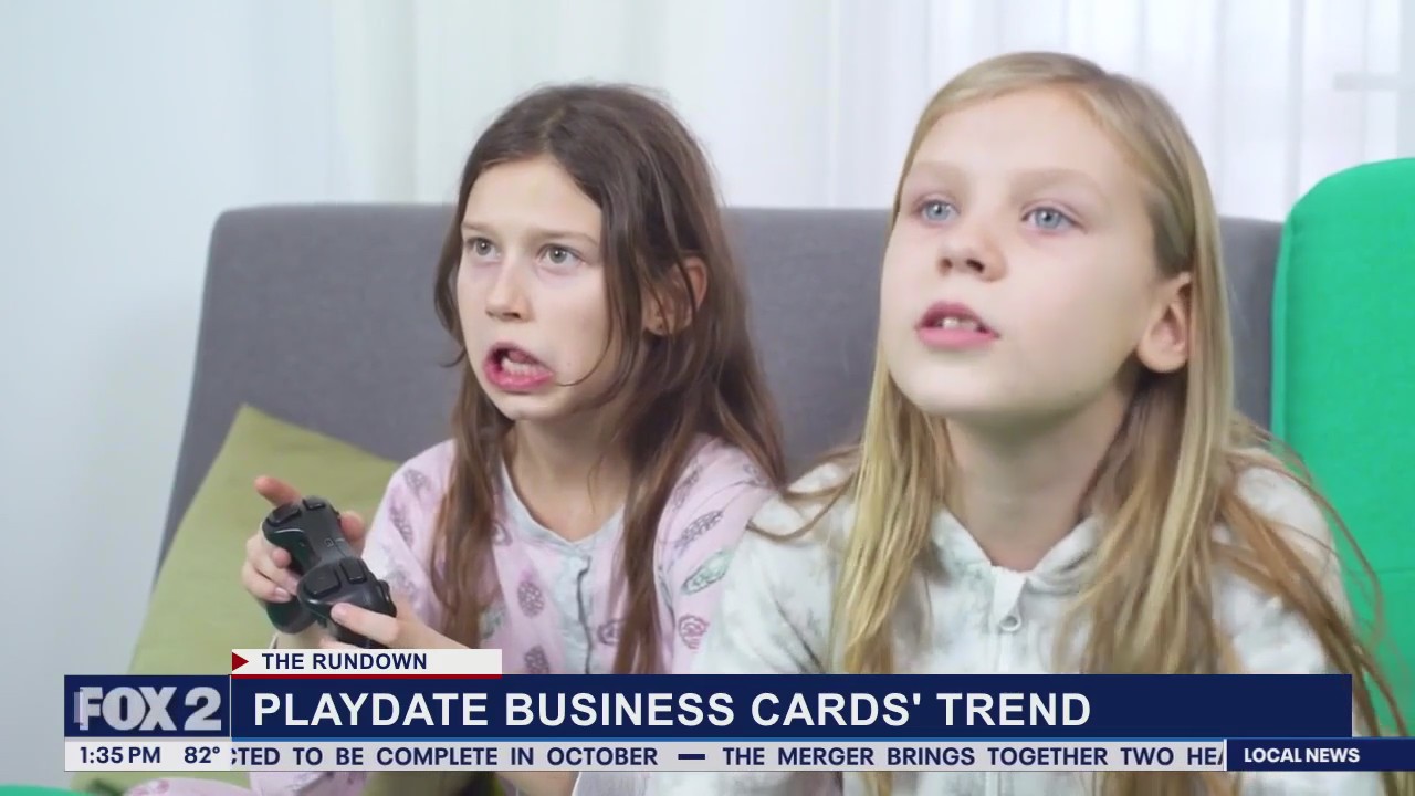 Parents passing out ?playdate business cards? so their children can make friends