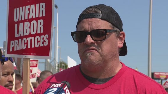 On strike: Marathon Petroleum refinery workers walk the picket line for wages & conditions