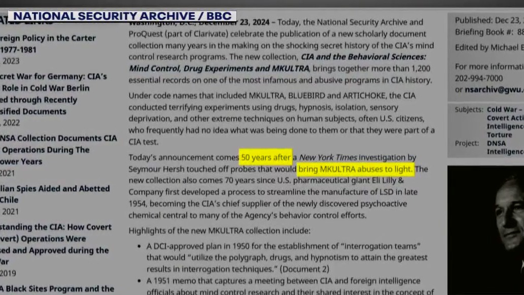 New docs reveal CIA's MK-Ultra experiments