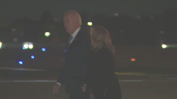 Joe Biden arrives in Los Angeles