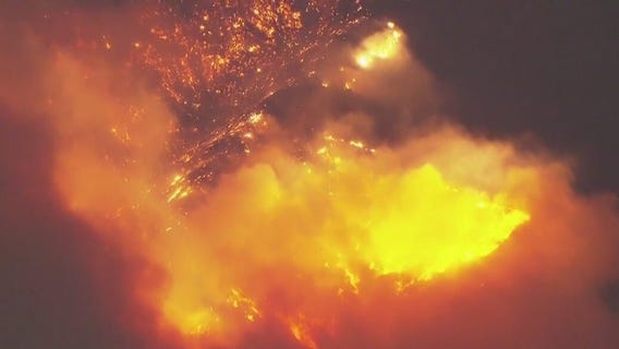 Sunset Fire sparks in Hollywood Hills