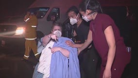 Nursing home residents wheeled out of fire