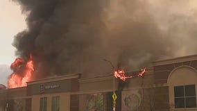 Aldi Food Market goes up in flames