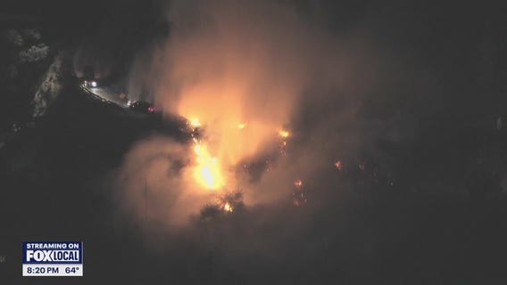 Chopper pull off water drop in Pacific Palisades