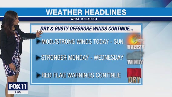 Saturday forecast: Moderate to strong winds return