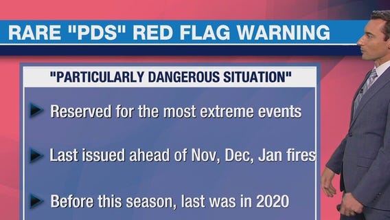 Rare 'PDS' Red Flag Warning issued for SoCal