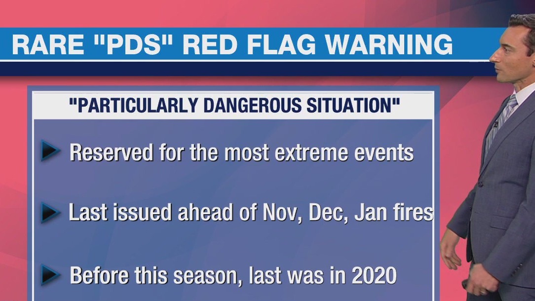 Rare 'PDS' Red Flag Warning issued for SoCal