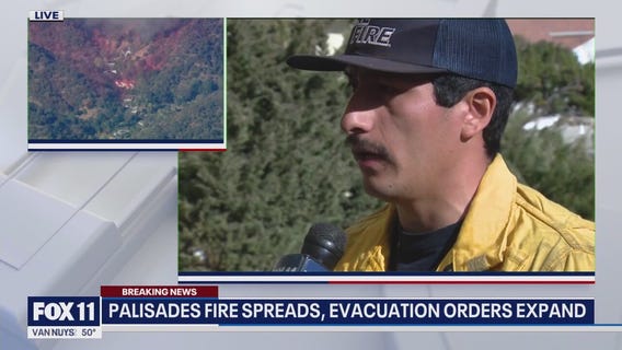 Firefighter gives update as blaze moves towards Brentwood