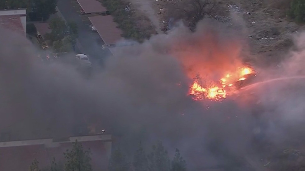 Fire breaks out near Hansen Dam