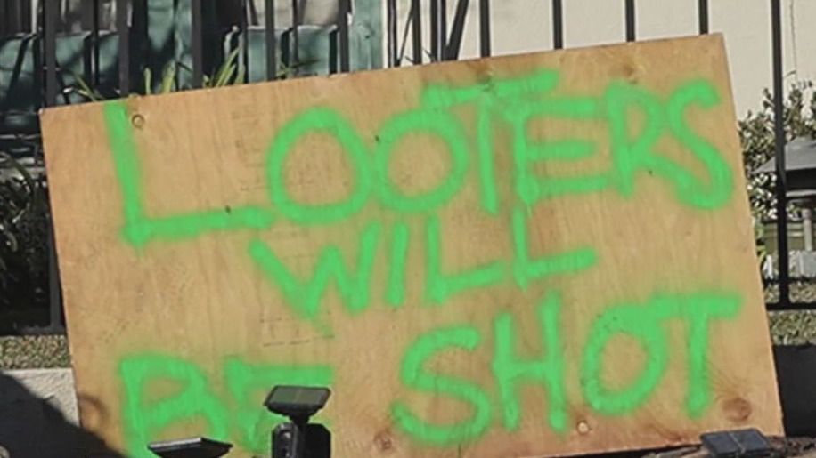 Homeowners threaten to shoot looters after wildfires