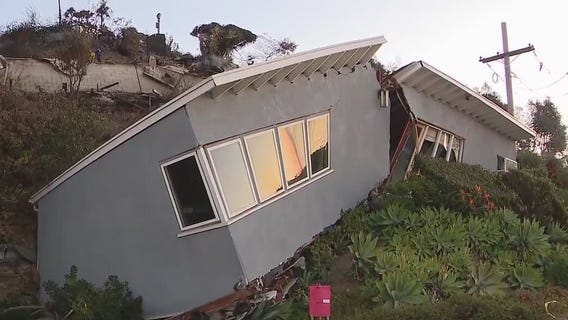Pacific Palisades home splits in half