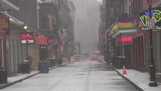 Bourbon Street sees snow after winter storm