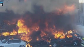 Fire breaks out at flooring business in DTLA