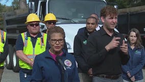 Mayor Bass tours emergency preparations ahead of rain