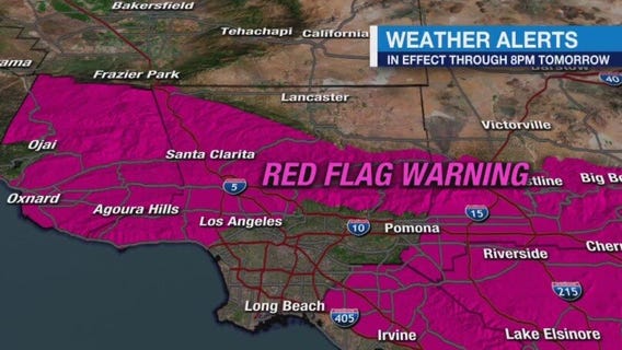 Hughes Fire breaks out amid red flag warning