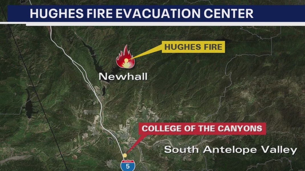 Hughes Fire evacuation centers