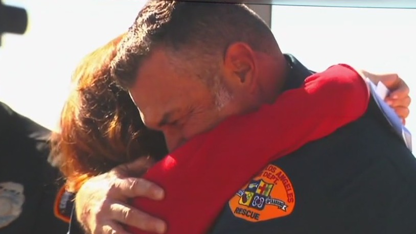 Fire Captain reunites with woman he rescued from Palisades Fire