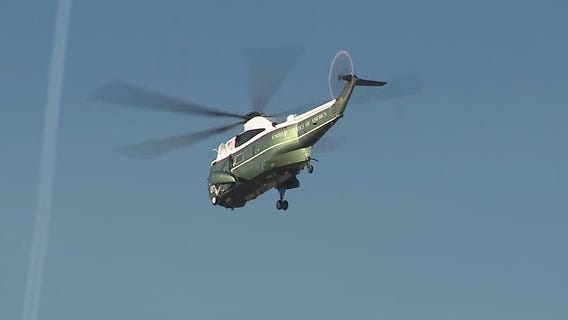 Trump takes helicopter tour of LA wildfires