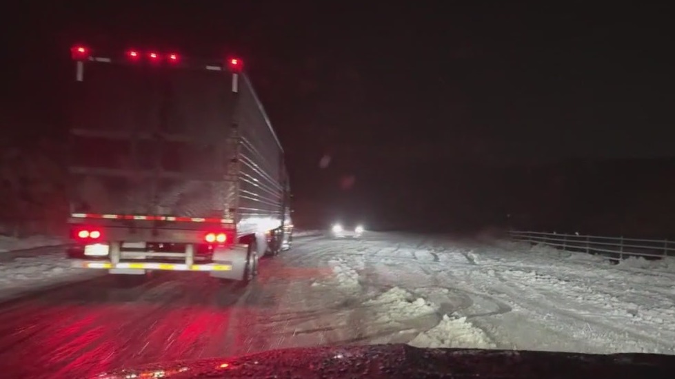 Snow slams the Cajon Pass