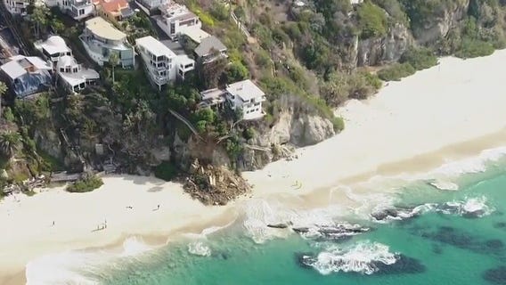 Landslide, temporary beach closure in Laguna Beach