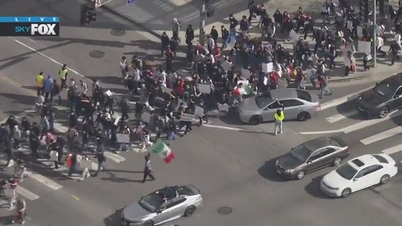 ICE protest at Bravo Medical Magnet School
