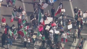 Anti-ICE protest underway in DTLA