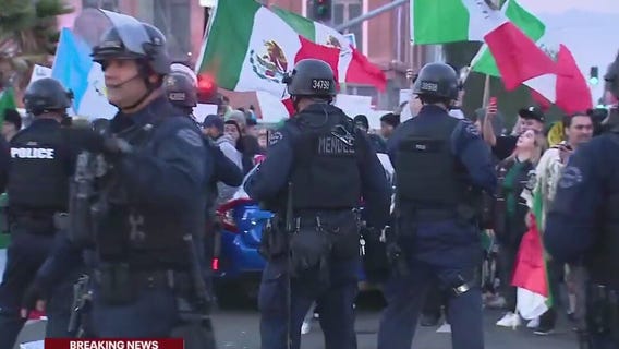 Day 2 of Anti-ICE protests in downtown LA