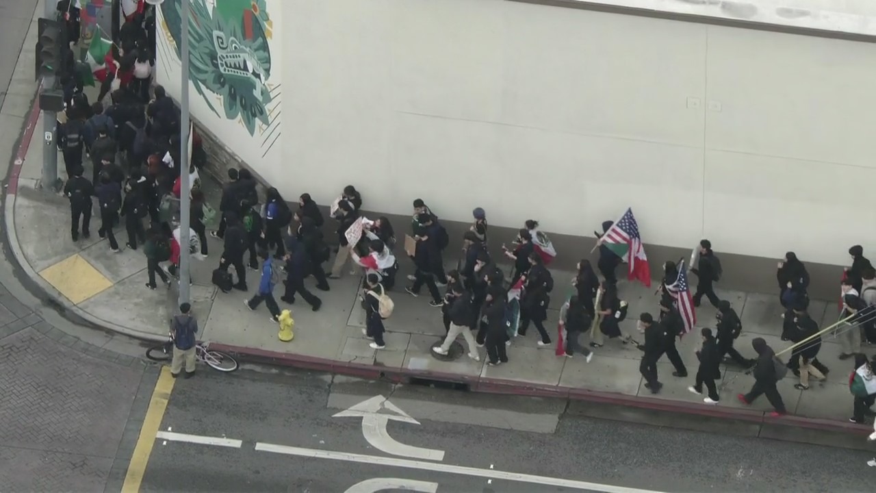 Student's walk out in protest of Trump's policies on immigration