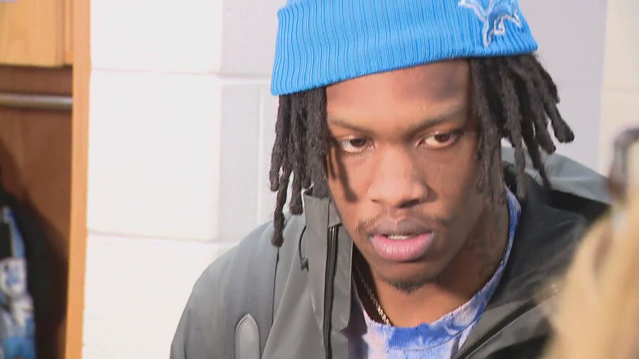 Jameson Williams talks about long touchdown catch, trying to earn playoff bye week after beating Bears