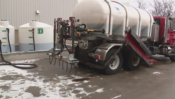 Novi city trucks use beet juice and brine mixture on roads for winter