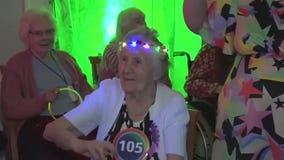 105-year-old woman celebrates birthday with a rave