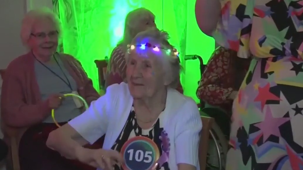 105-year-old woman celebrates birthday with a rave