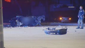 Car splits in half in deadly crash in Diamond Bar