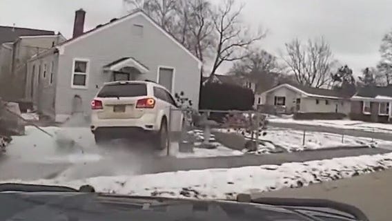 Southfield driver crashes into Berkley home after fleeing police