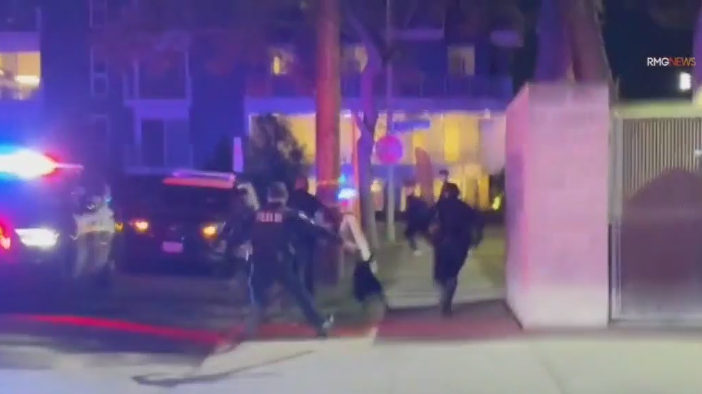 Suspect taken down by officers, K9 unit