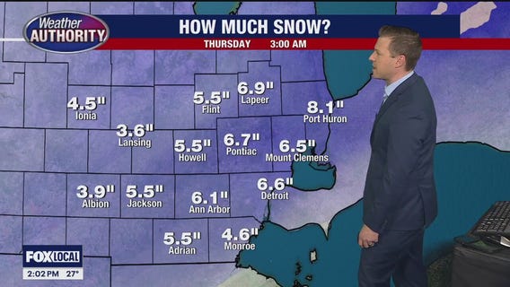 How much snow? Close to 8 inches possible in parts of Metro Detroit