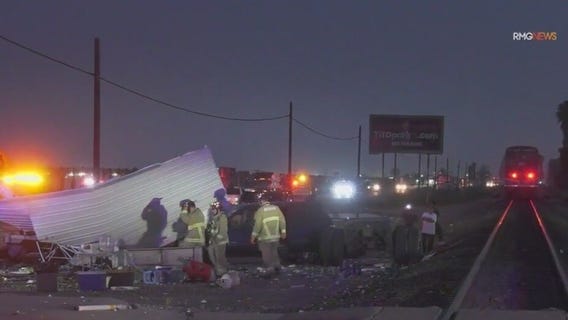 Woman injured after train hits semi in Oxnard