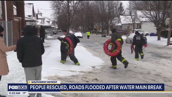 Detroiters rescued from flooding after water main break