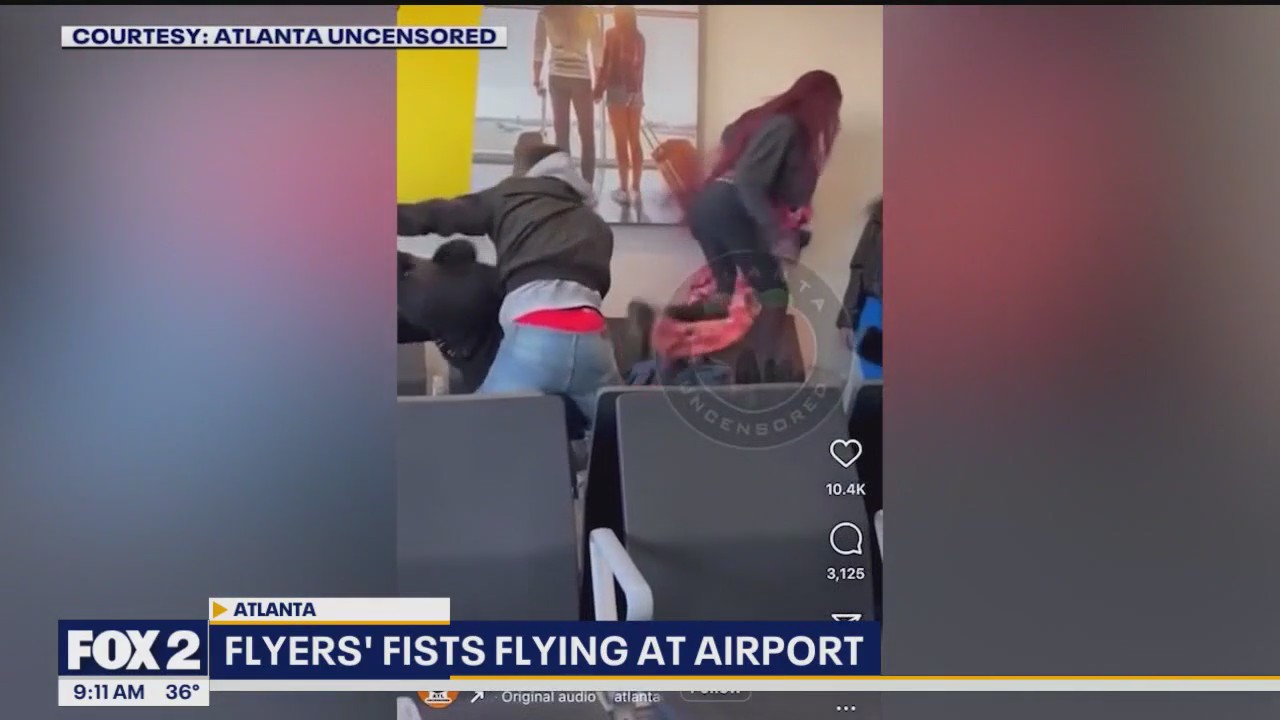 Fists fly as a brawl ensues before a Spirit flight in Atlanta