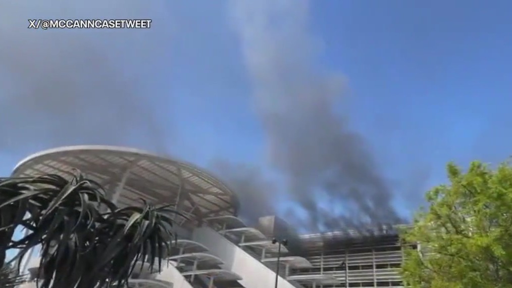 Fire breaks out at Disneyland parking structure
