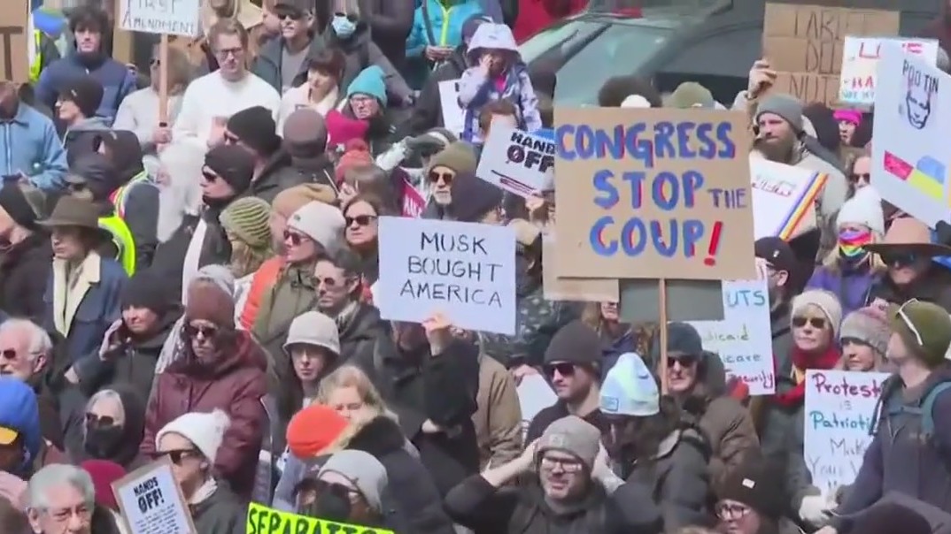 Nationwide protests held against Trump, Musk