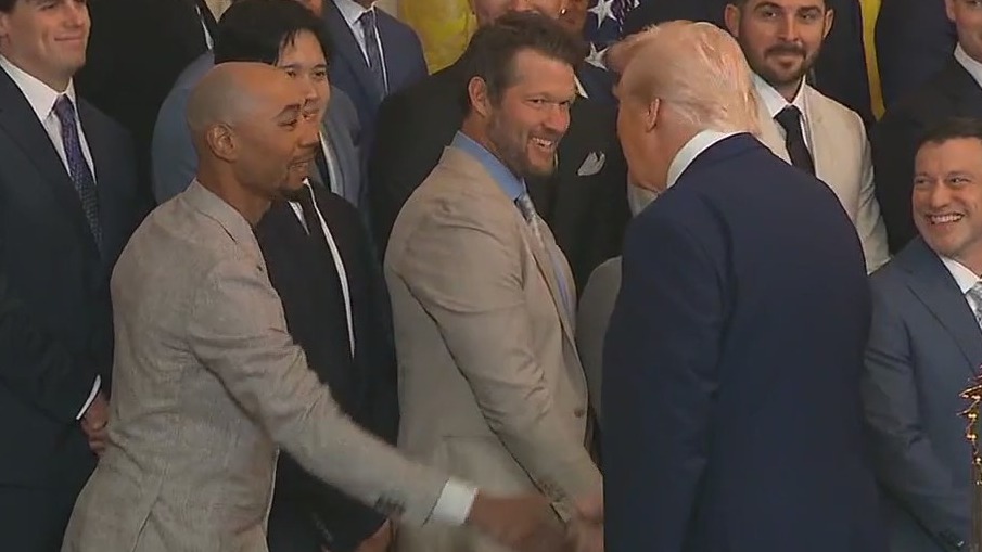 Mookie Betts, President Trump shake hands