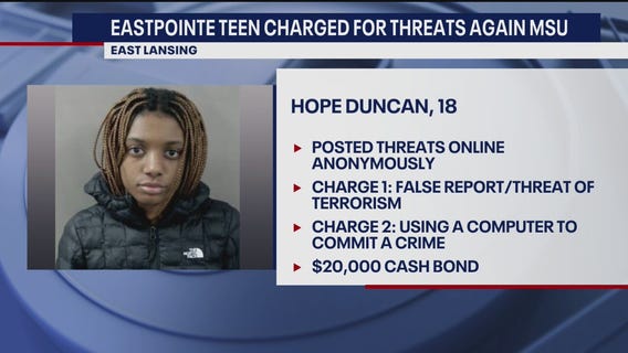 Eastpointe teen charged with posting threats against MSU