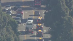 Slow-speed police chase through Los Angeles