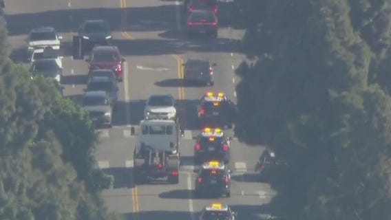 Slow-speed police chase through Los Angeles